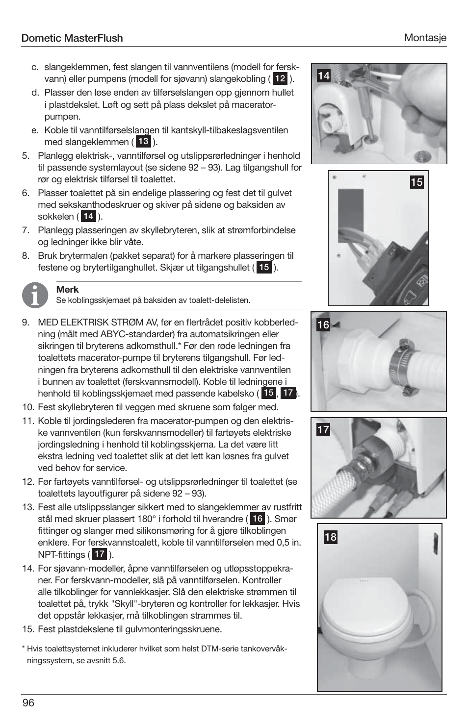 SeaLand 7200 Series MasterFlush Toilet Installation User Manual | Page 96 / 172