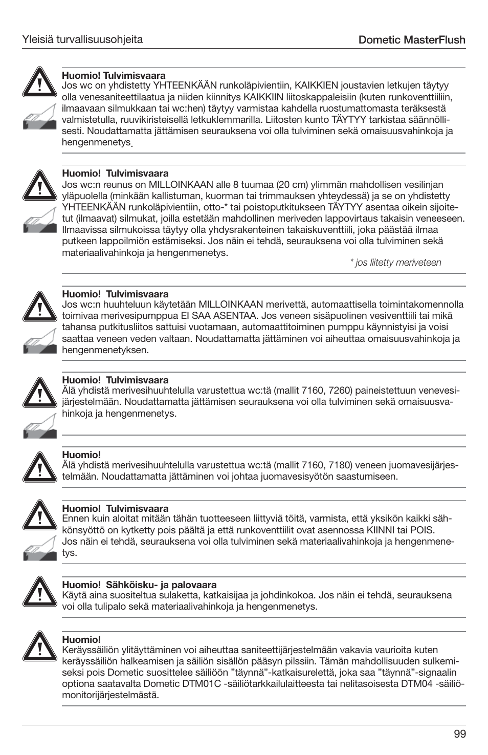 SeaLand 7200 Series MasterFlush Toilet Installation User Manual | Page 99 / 172