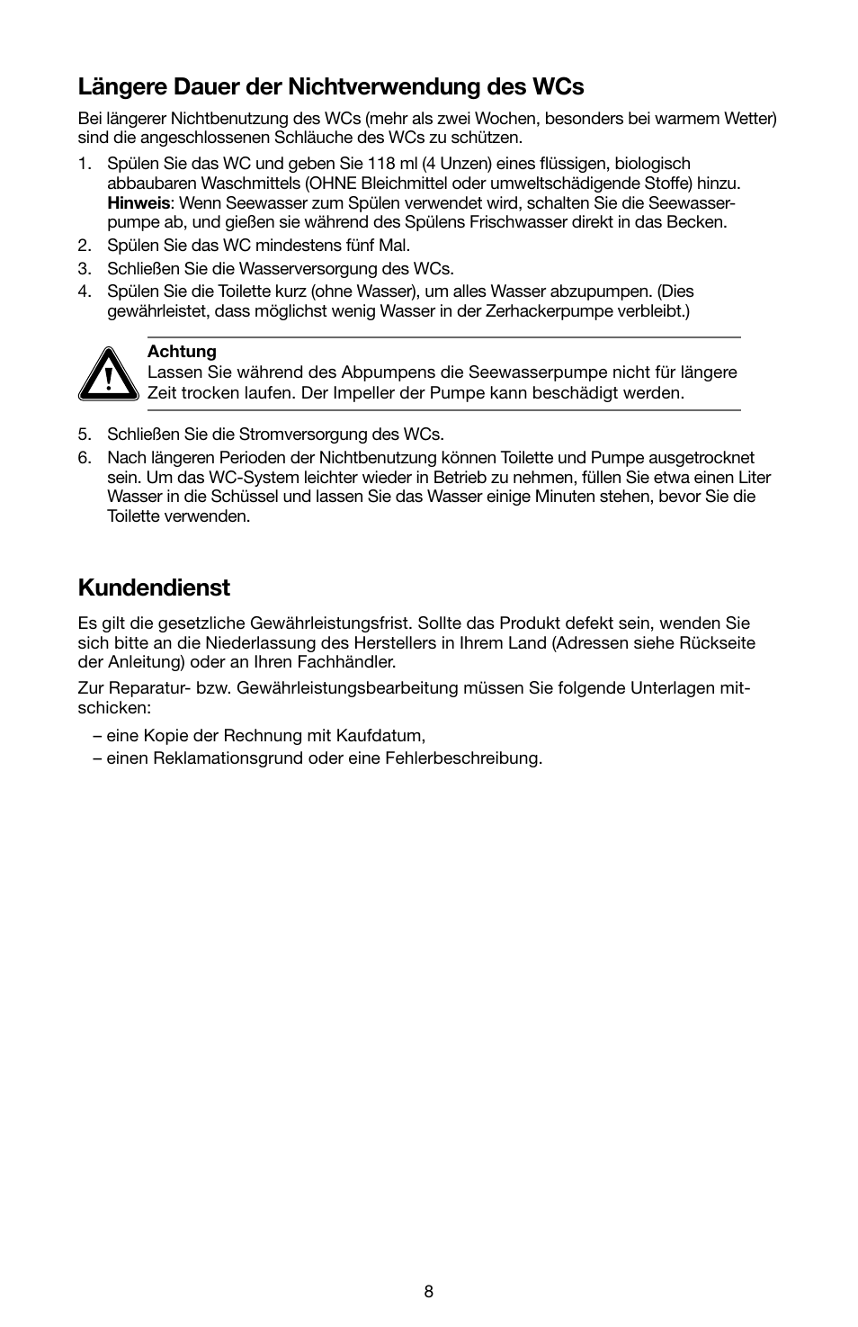 SeaLand 7200 Series MasterFlush Toilet Quick-start Guide User Manual | Page 7 / 51