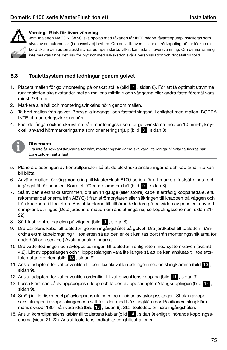 SeaLand 8100 Series MasterFlush Installation User Manual | Page 75 / 100