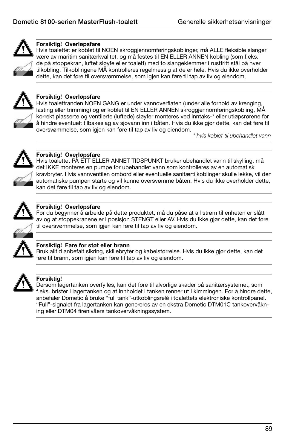 SeaLand 8100 Series MasterFlush Installation User Manual | Page 89 / 100