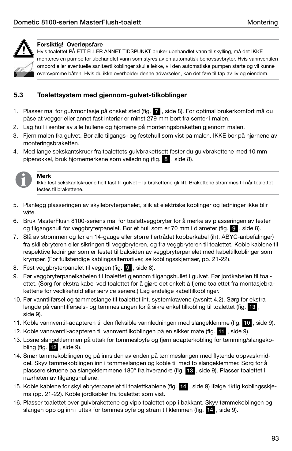 SeaLand 8100 Series MasterFlush Installation User Manual | Page 93 / 100