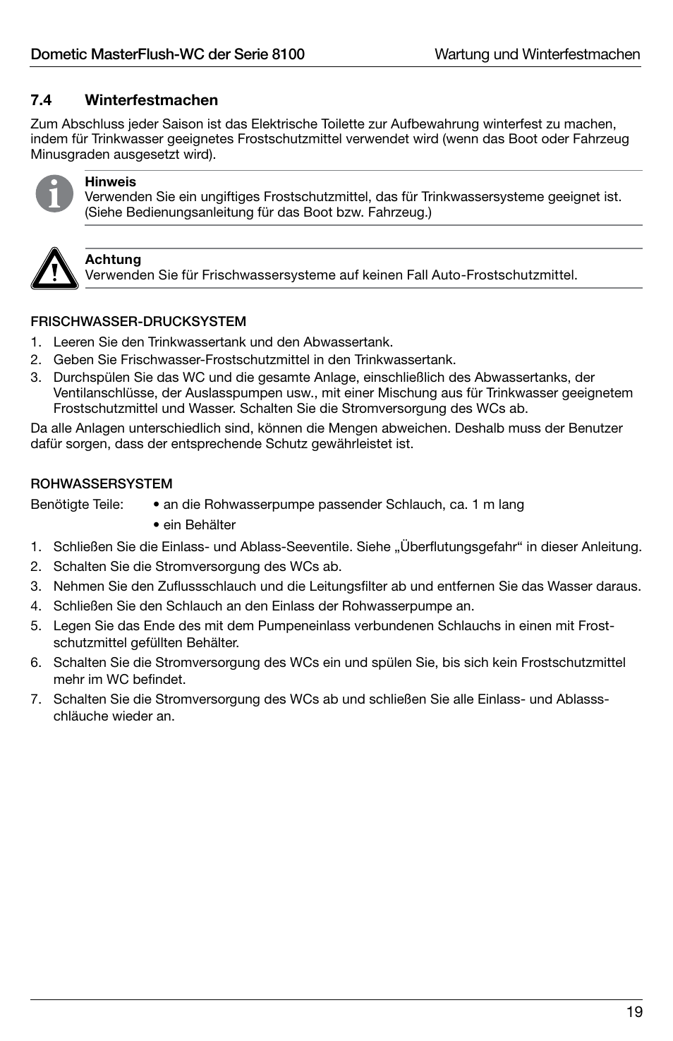 SeaLand 8100 Series MasterFlush Operation Manual User Manual | Page 19 / 88