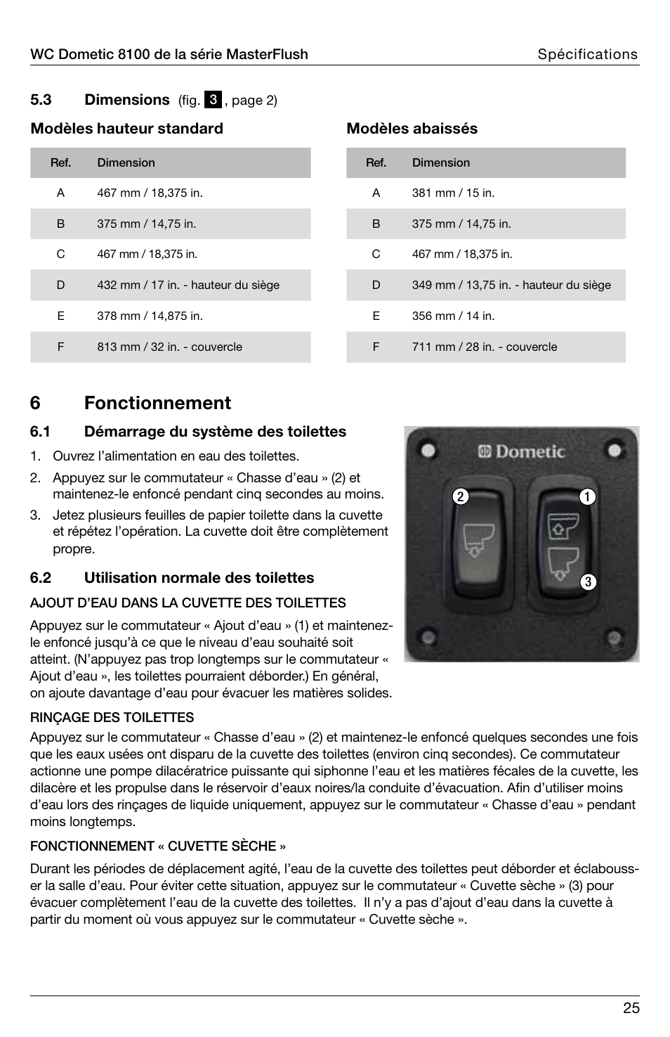 6 fonctionnement | SeaLand 8100 Series MasterFlush Operation Manual User Manual | Page 25 / 88