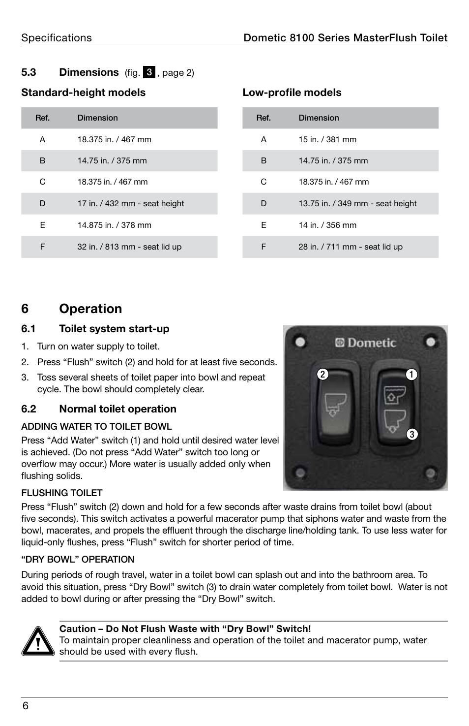 6 operation | SeaLand 8100 Series MasterFlush Operation Manual User Manual | Page 6 / 88