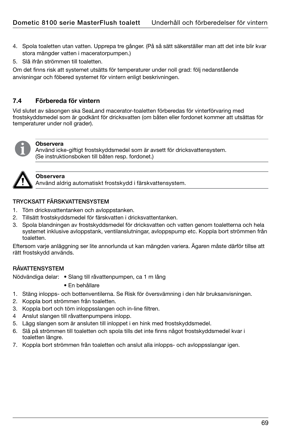 SeaLand 8100 Series MasterFlush Operation Manual User Manual | Page 69 / 88