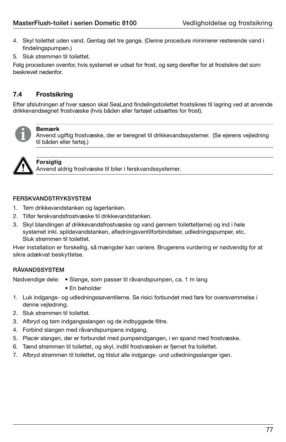 SeaLand 8100 Series MasterFlush Operation Manual User Manual | Page 77 / 88