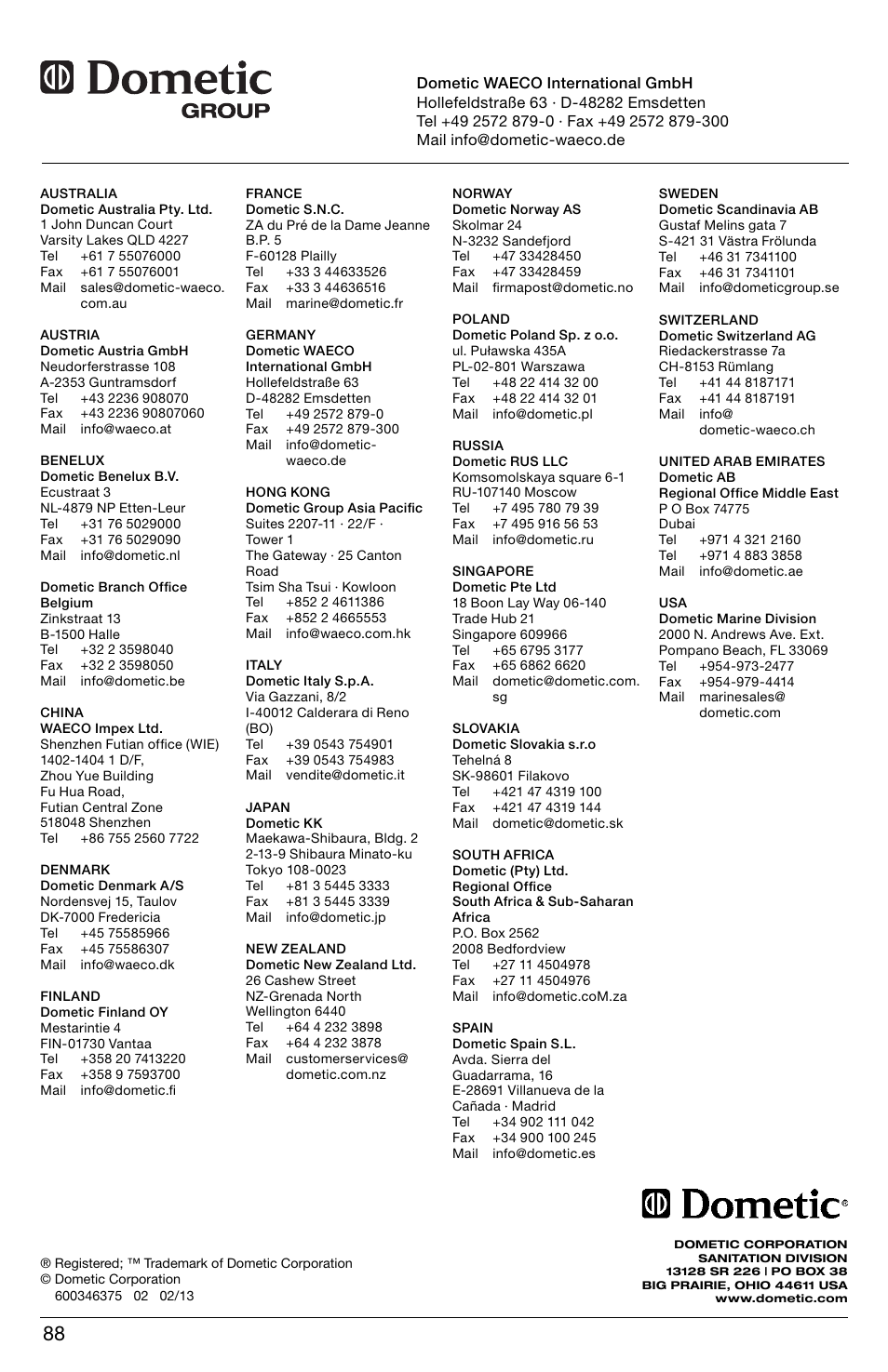 SeaLand 8100 Series MasterFlush Operation Manual User Manual | Page 88 / 88