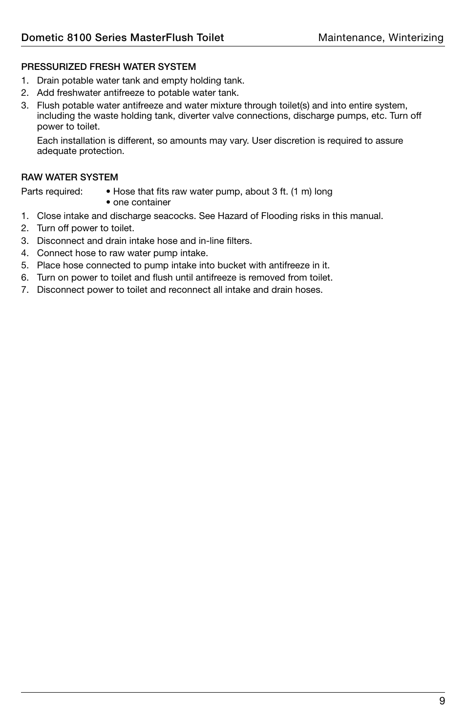 SeaLand 8100 Series MasterFlush Operation Manual User Manual | Page 9 / 88