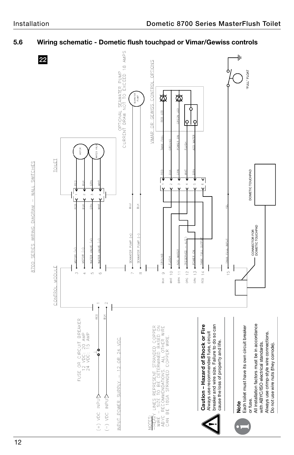 SeaLand 8700 Series MasterFlush Toilet Installation User Manual | Page 12 / 16