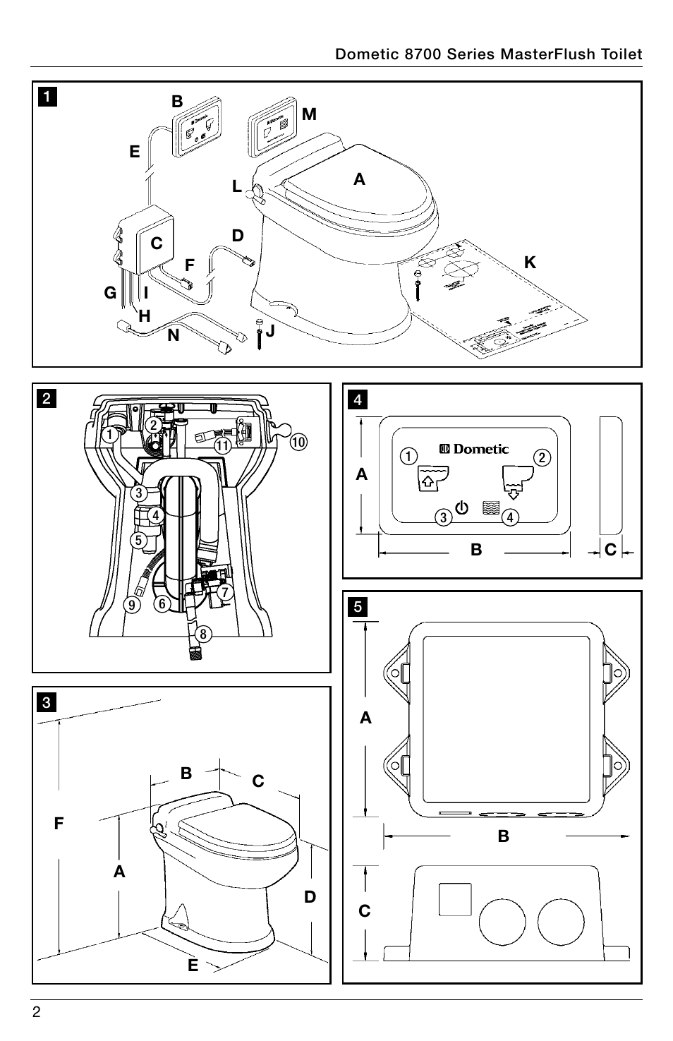 SeaLand 8700 Series MasterFlush Toilet Installation User Manual | Page 2 / 16
