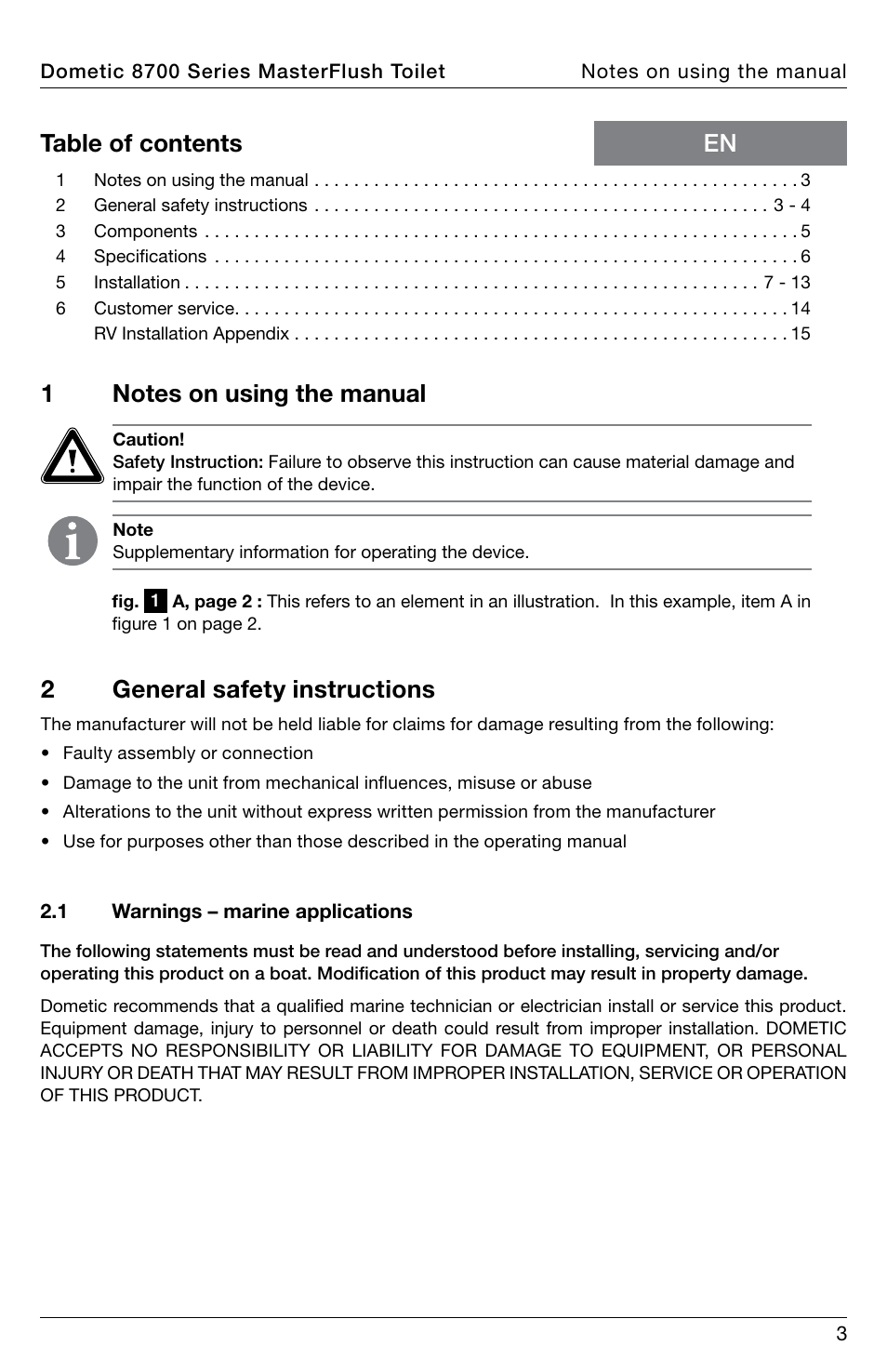 SeaLand 8700 Series MasterFlush Toilet Installation User Manual | Page 3 / 16