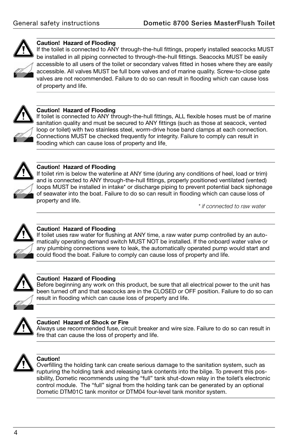 SeaLand 8700 Series MasterFlush Toilet Installation User Manual | Page 4 / 16