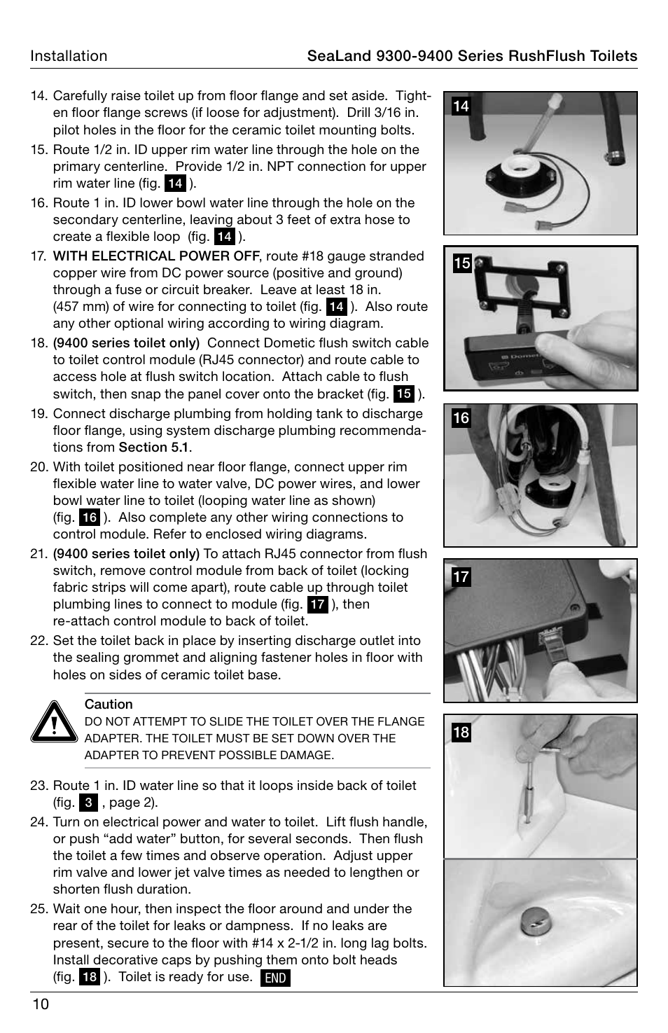 SeaLand 9400 Series RushFlush Installation User Manual | Page 10 / 12