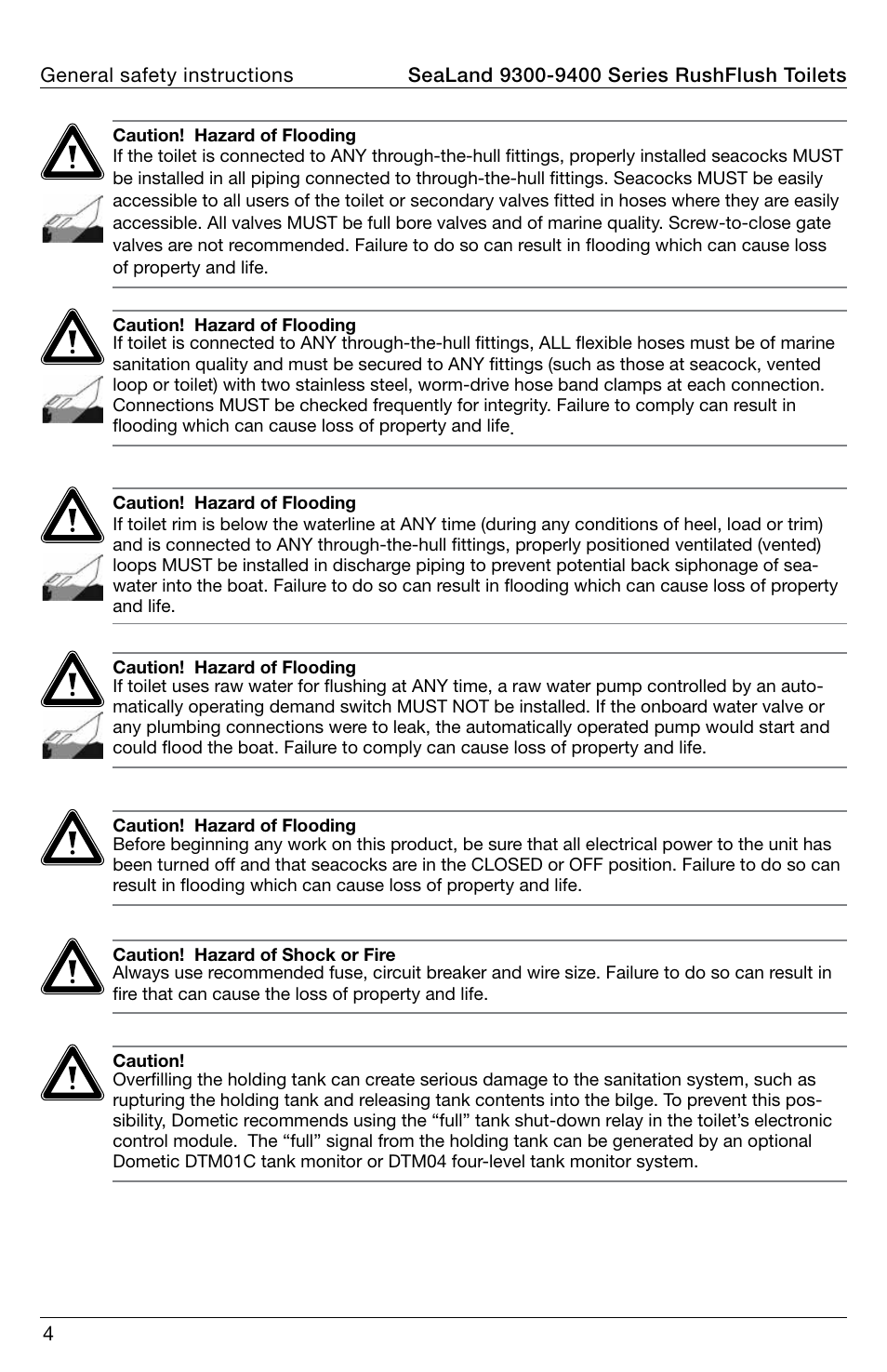 SeaLand 9400 Series RushFlush Installation User Manual | Page 4 / 12