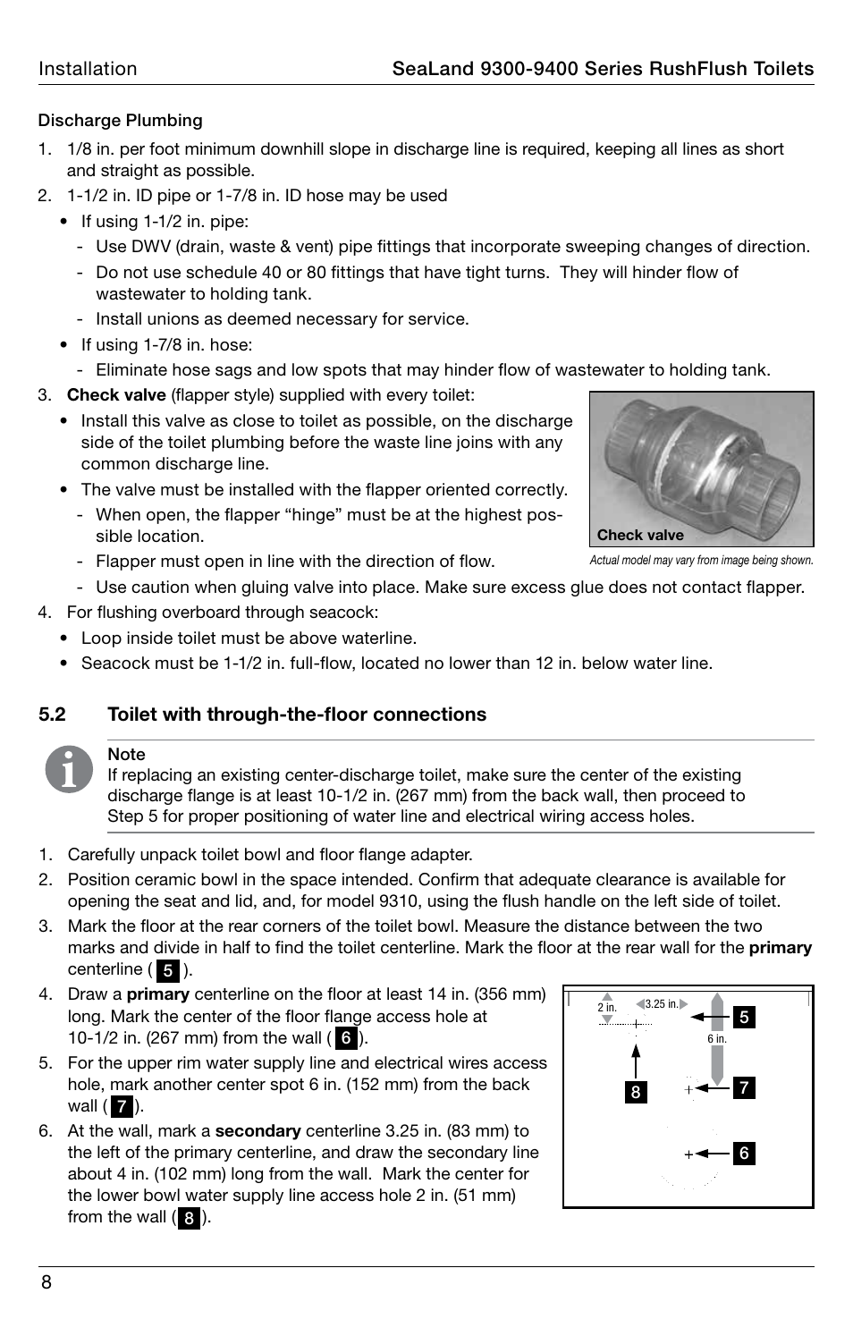SeaLand 9400 Series RushFlush Installation User Manual | Page 8 / 12