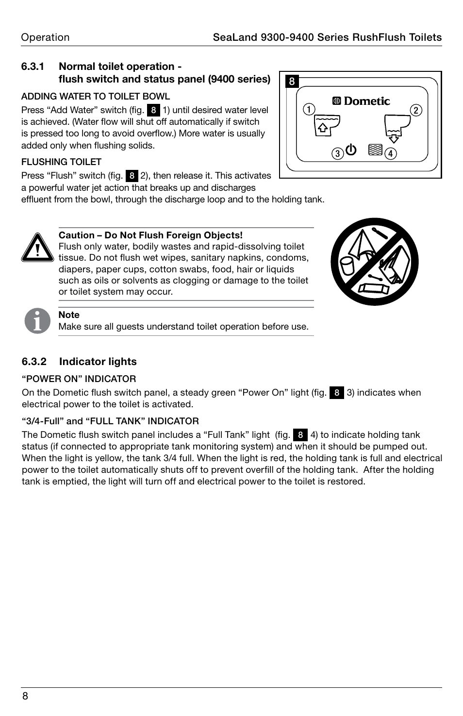 SeaLand 9400 Series RushFlush Operation Manual User Manual | Page 8 / 12