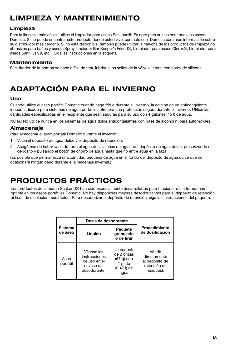 SeaLand 966 Series User Manual | Page 13 / 72