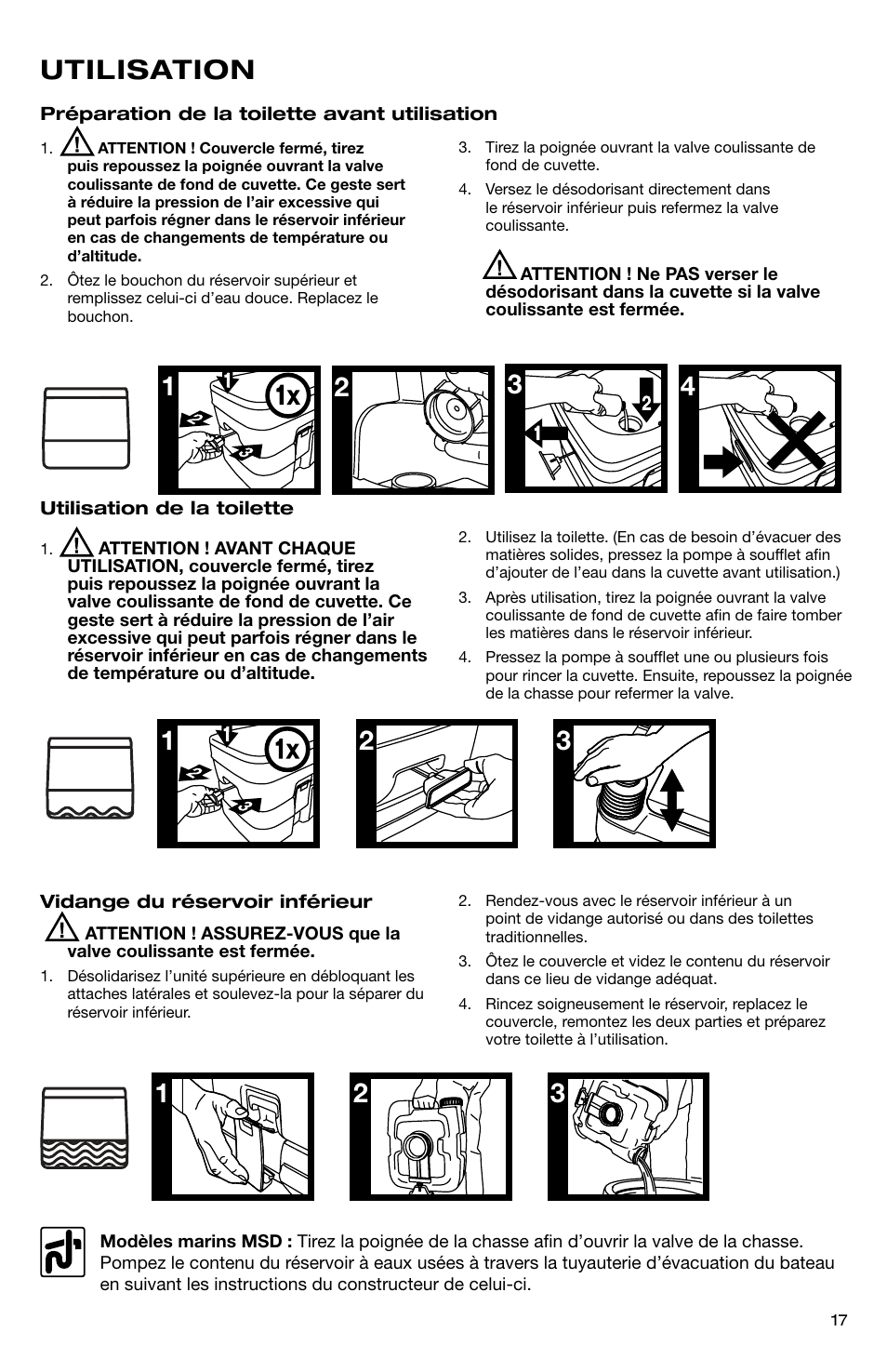 Utilisation | SeaLand 966 Series User Manual | Page 17 / 72