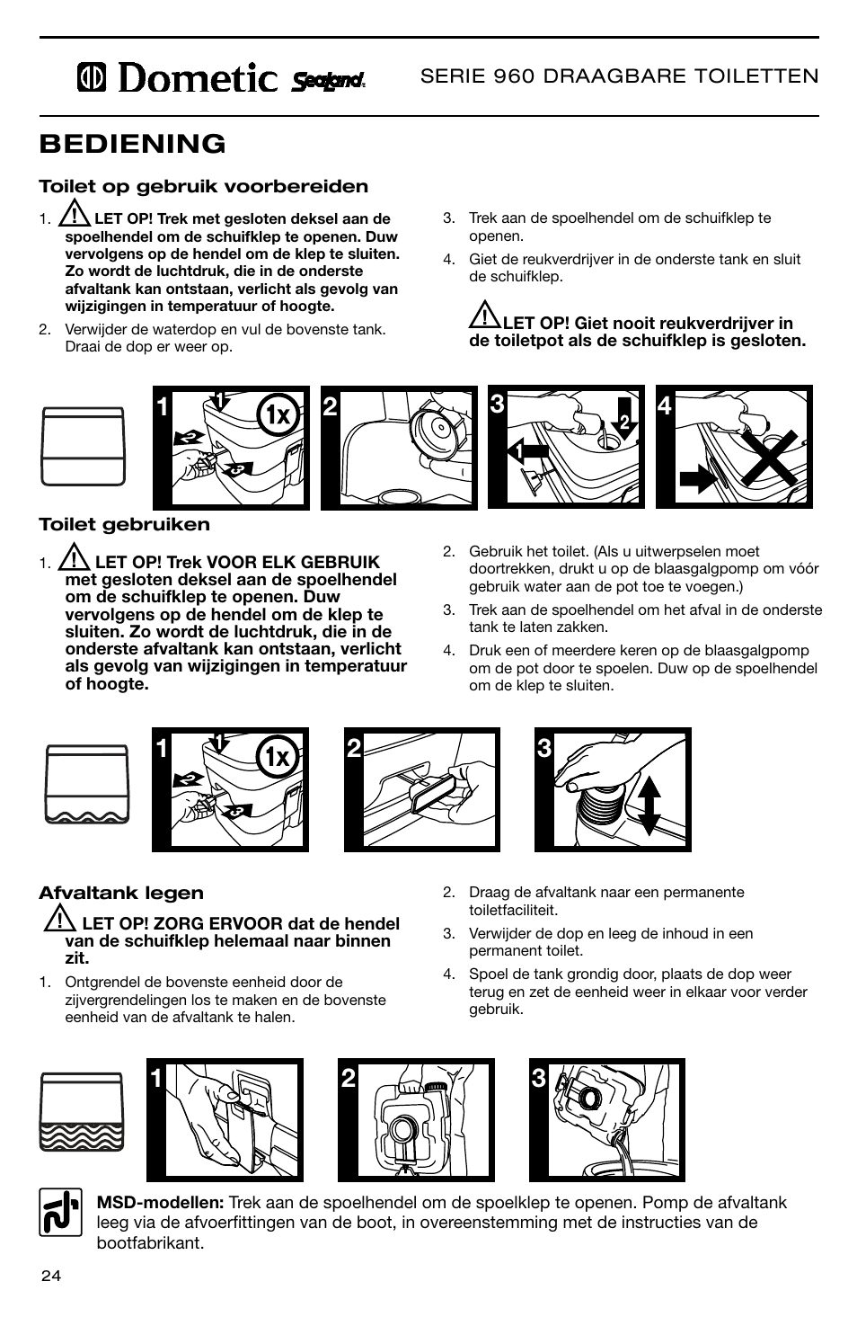 Bediening | SeaLand 966 Series User Manual | Page 24 / 72