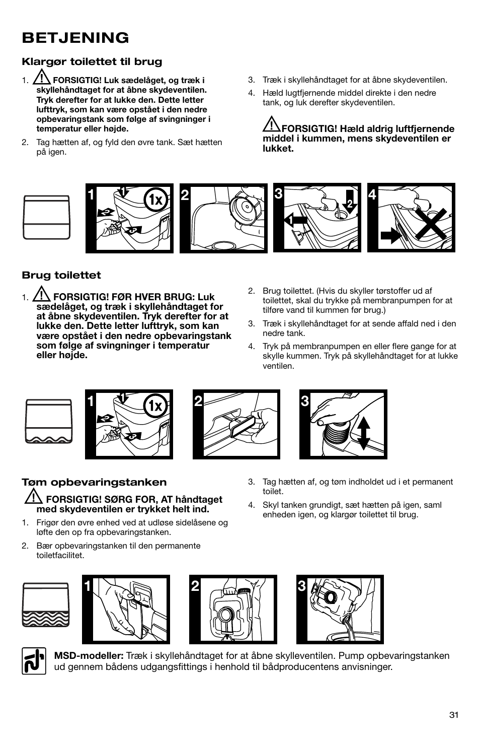 Betjening | SeaLand 966 Series User Manual | Page 31 / 72