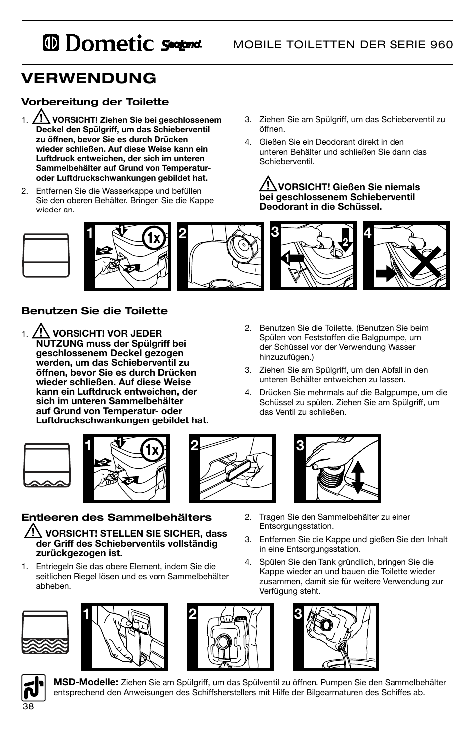 Verwendung | SeaLand 966 Series User Manual | Page 38 / 72