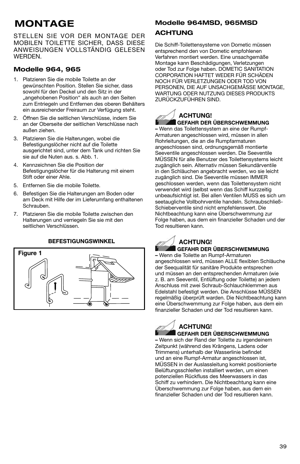 Montage | SeaLand 966 Series User Manual | Page 39 / 72