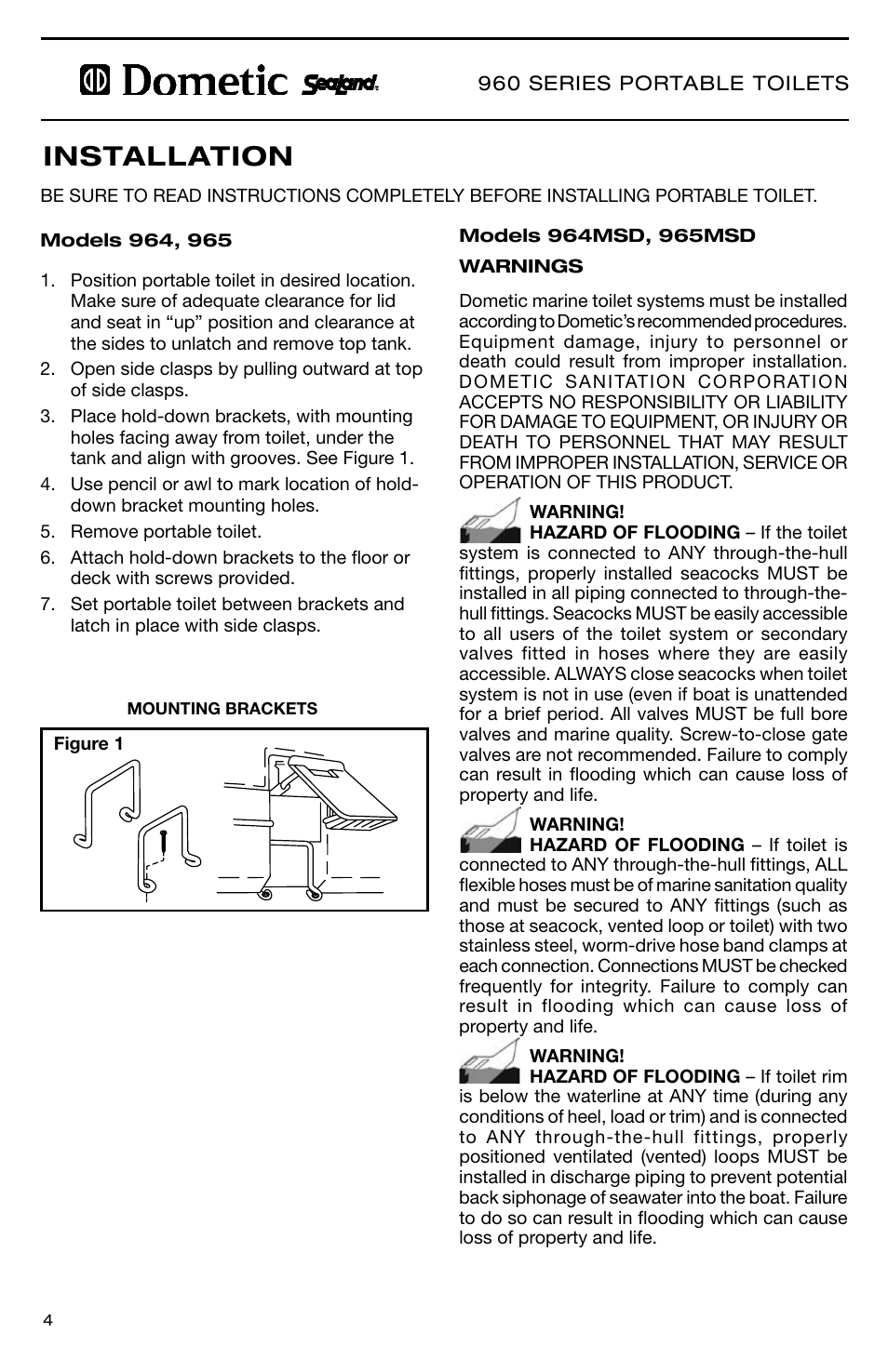 Installation | SeaLand 966 Series User Manual | Page 4 / 72