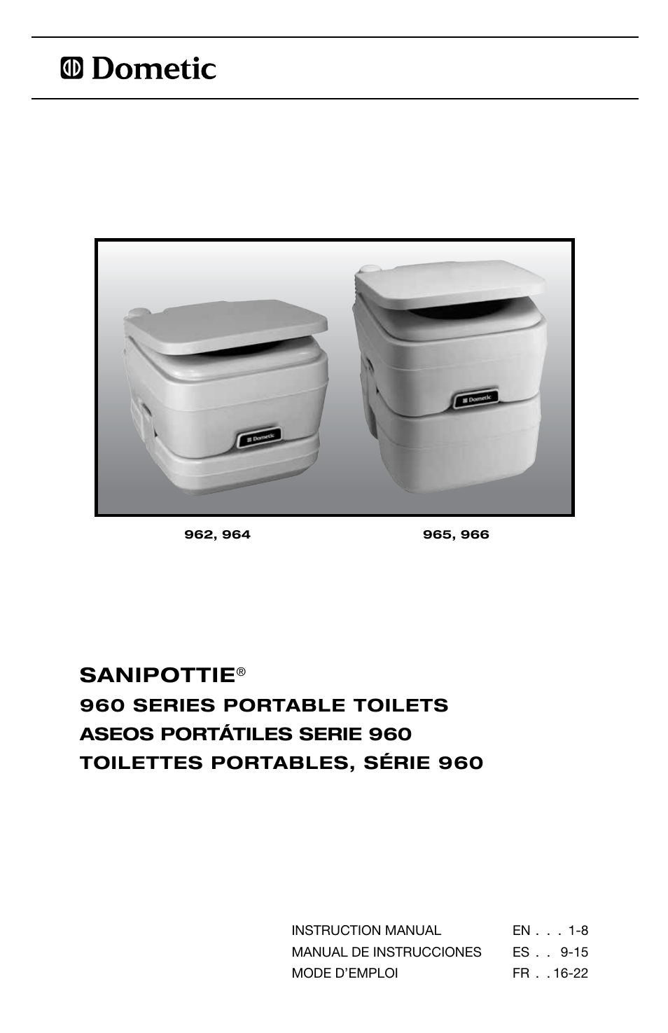 SeaLand 960 Series SaniPottie Portable Toilet User Manual | 24 pages