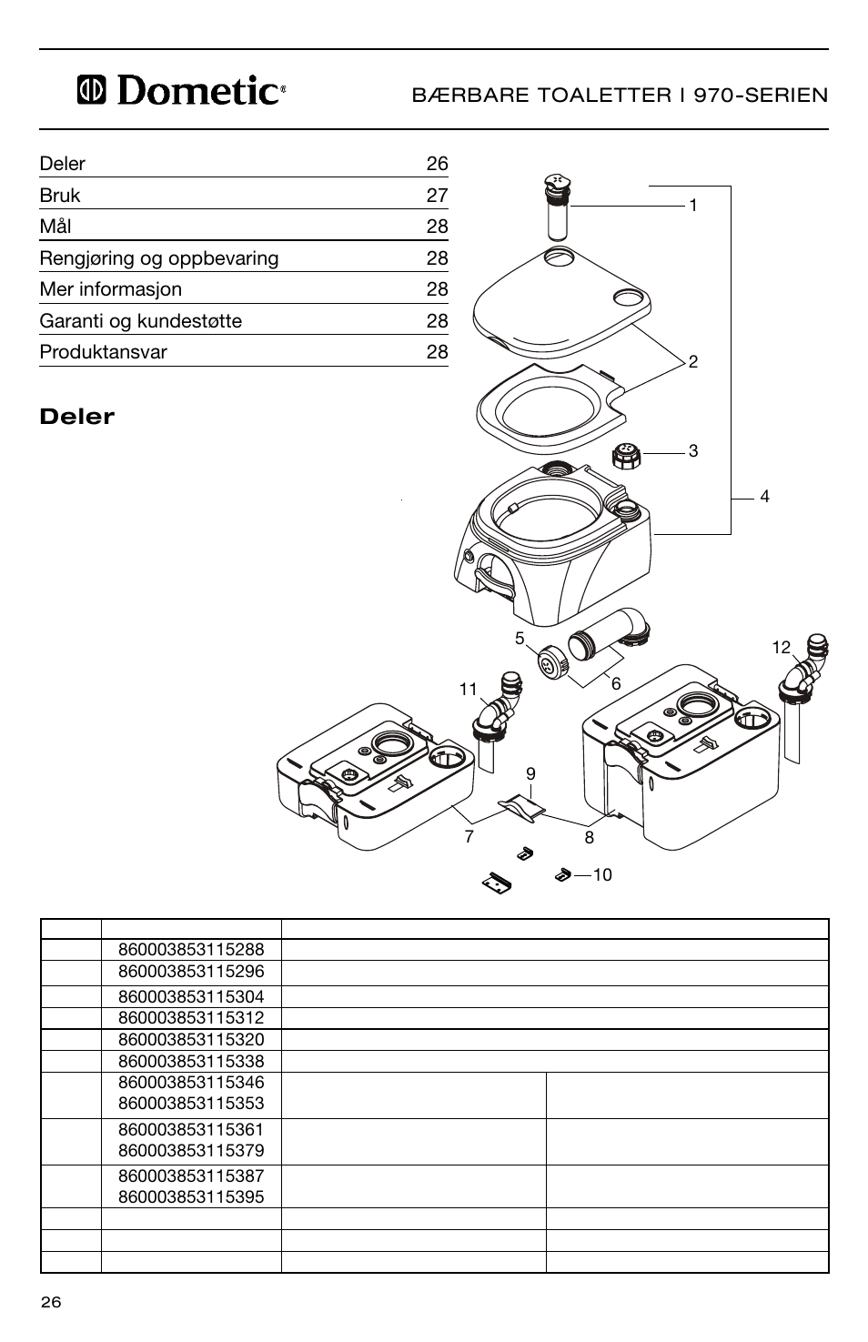 Deler | SeaLand 976 Portable Toilets User Manual | Page 26 / 52