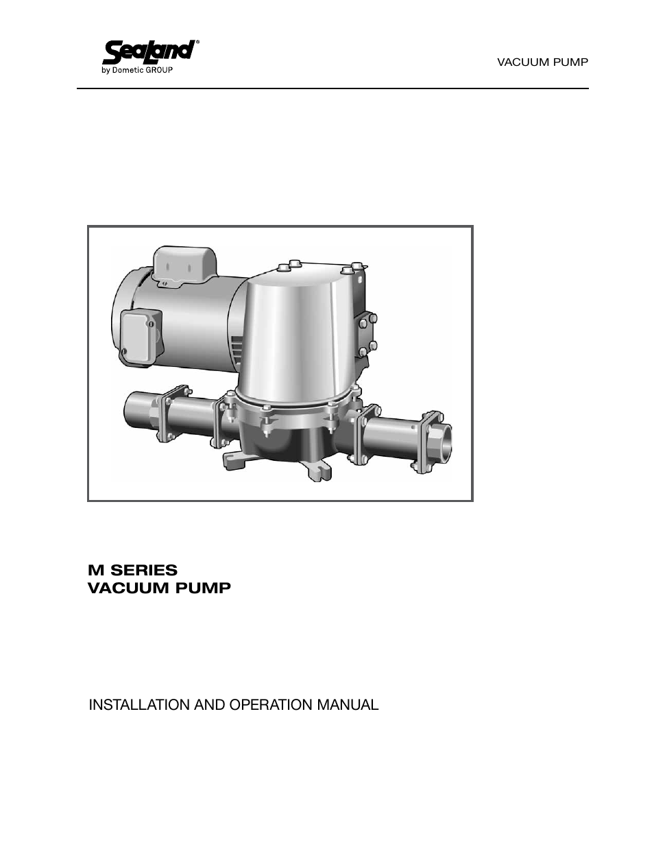 SeaLand M Series Vacuum Pump User Manual | 8 pages
