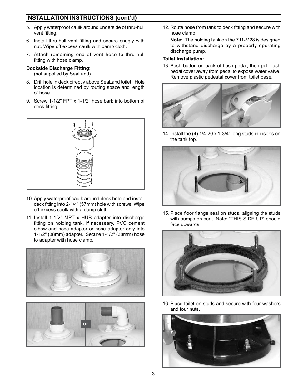 SeaLand 711-M28 Toilet User Manual | Page 3 / 8