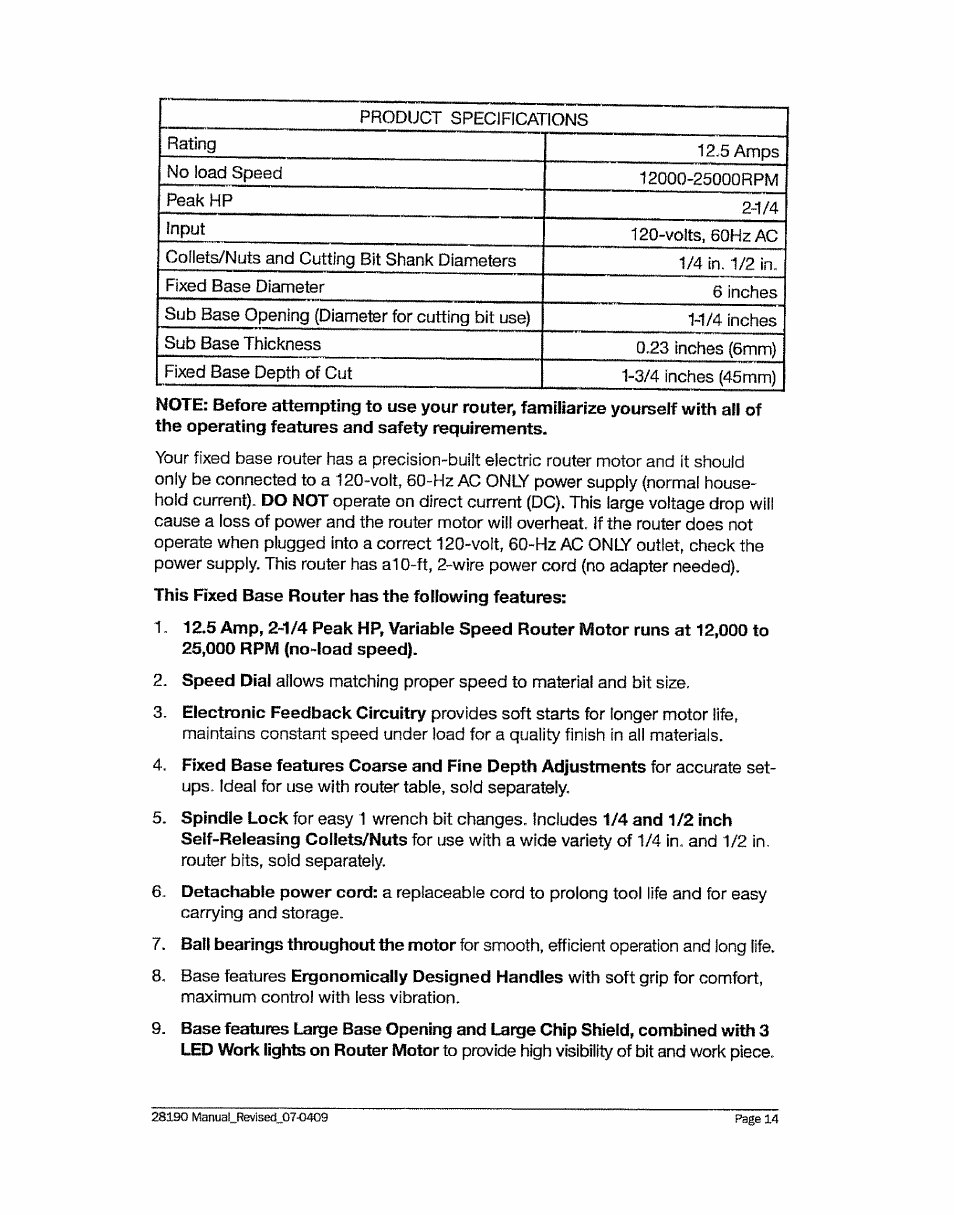 Craftsman 320.28190 User Manual | Page 14 / 44