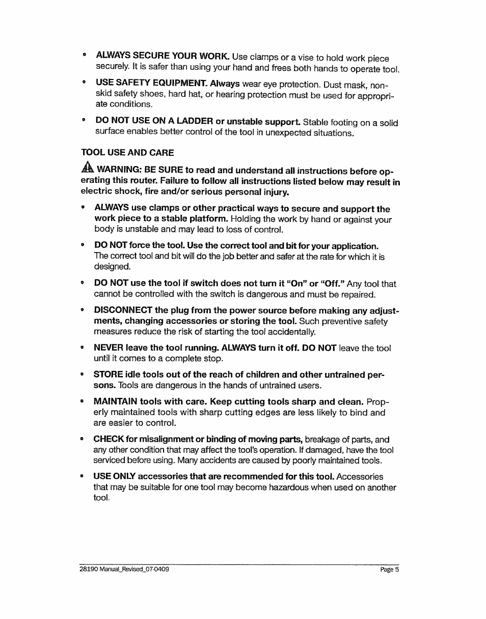 Craftsman 320.28190 User Manual | Page 5 / 44