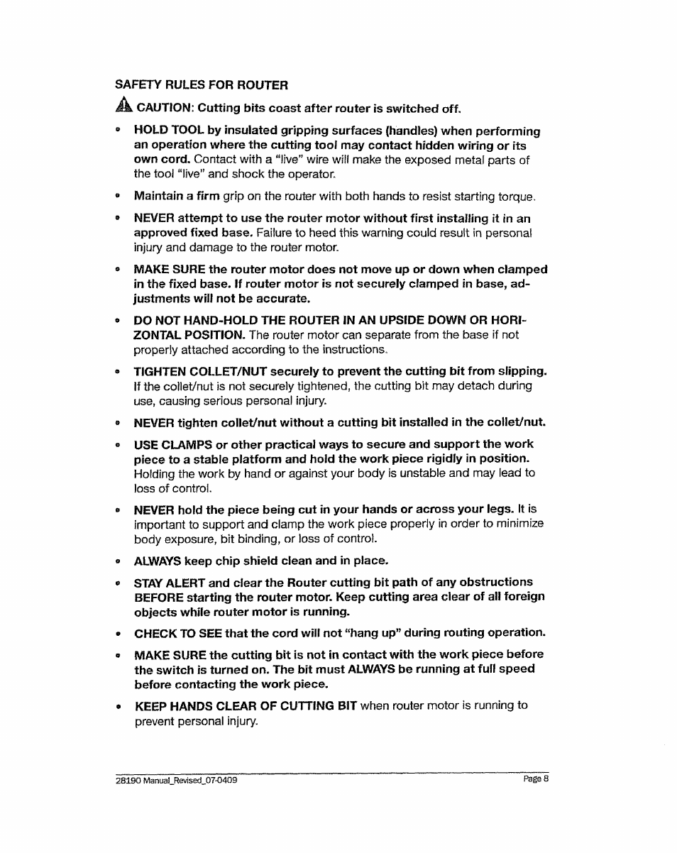 Craftsman 320.28190 User Manual | Page 8 / 44