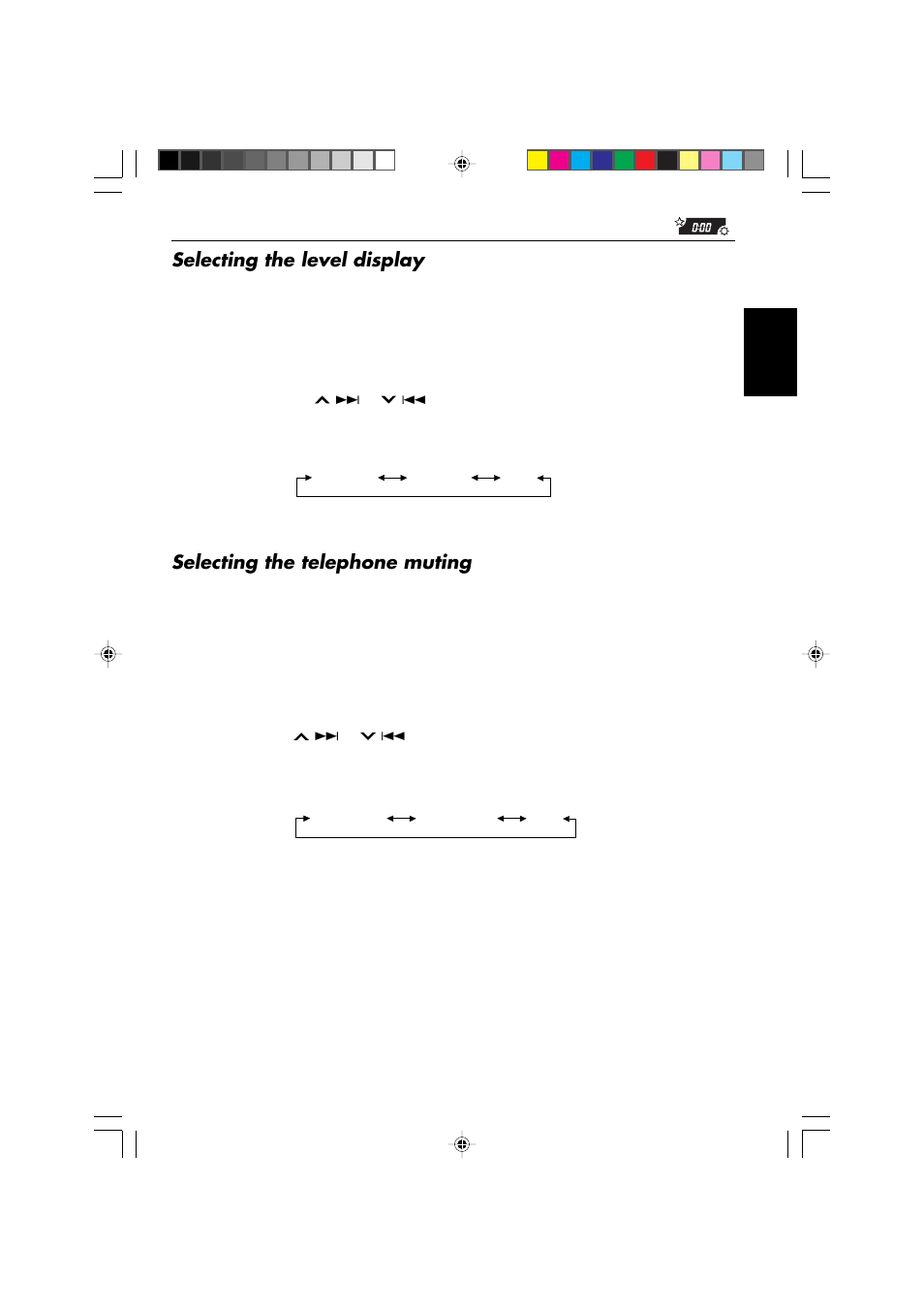 Selecting the level display, Selecting the telephone muting | JVC KS-F500 User Manual | Page 19 / 24