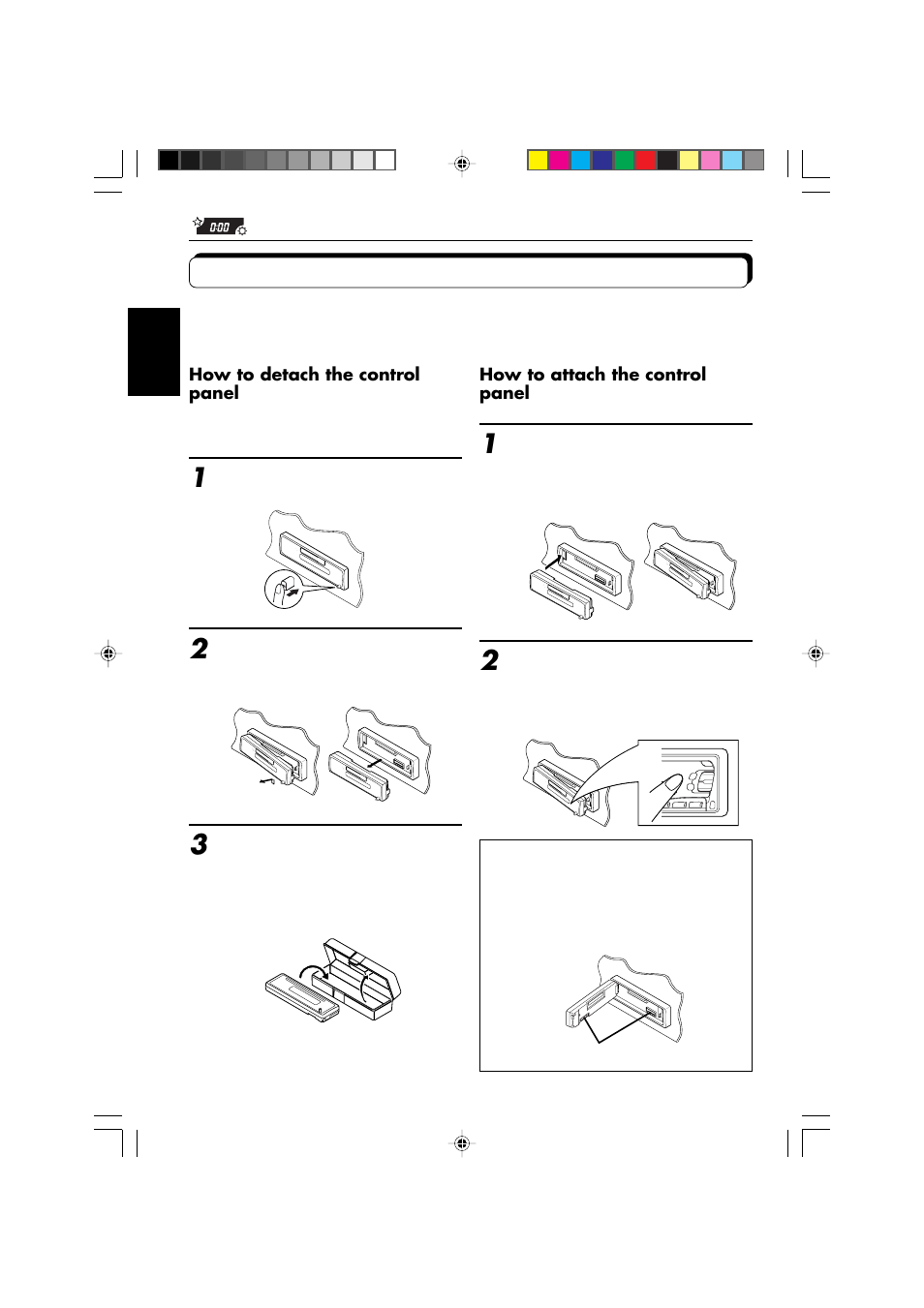 Detaching the control panel | JVC KS-F500 User Manual | Page 20 / 24