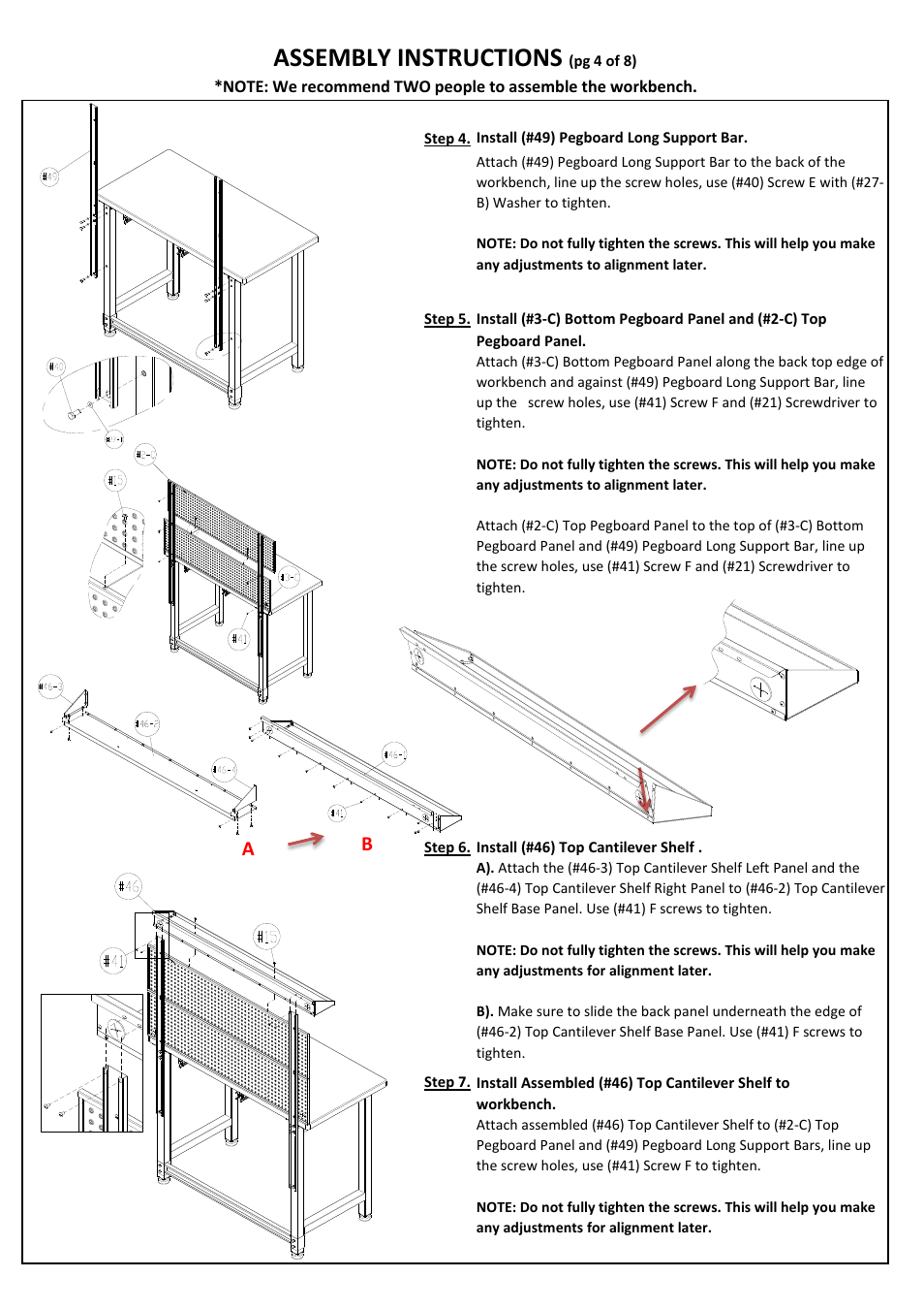 Assembly instructions | Seville Classics UHD20246B User Manual | Page 5 / 10