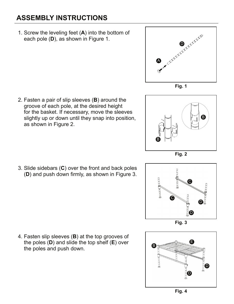 Assembly instructions | Seville Classics SHE05102ZB User Manual | Page 3 / 4