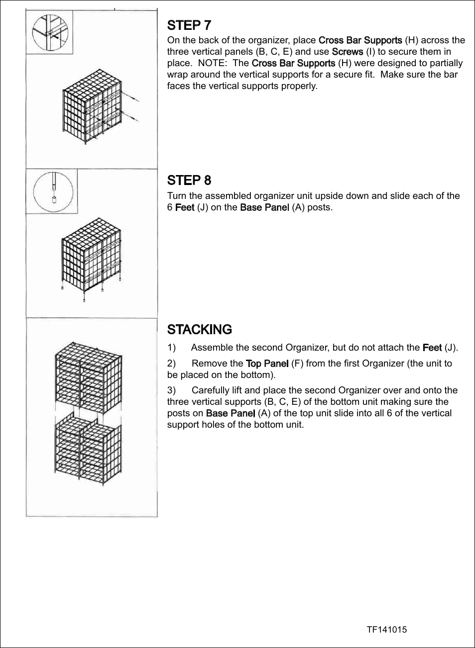 Step 7 step 8 stacking | Seville Classics WEB247 User Manual | Page 4 / 4