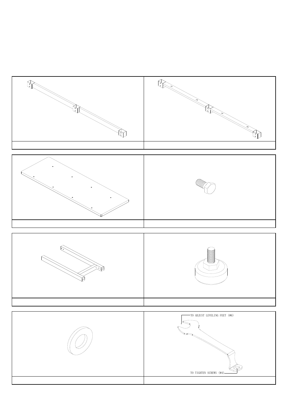 Parts list, M8x20 pcs | Seville Classics UHD20206B User Manual | Page 3 / 6