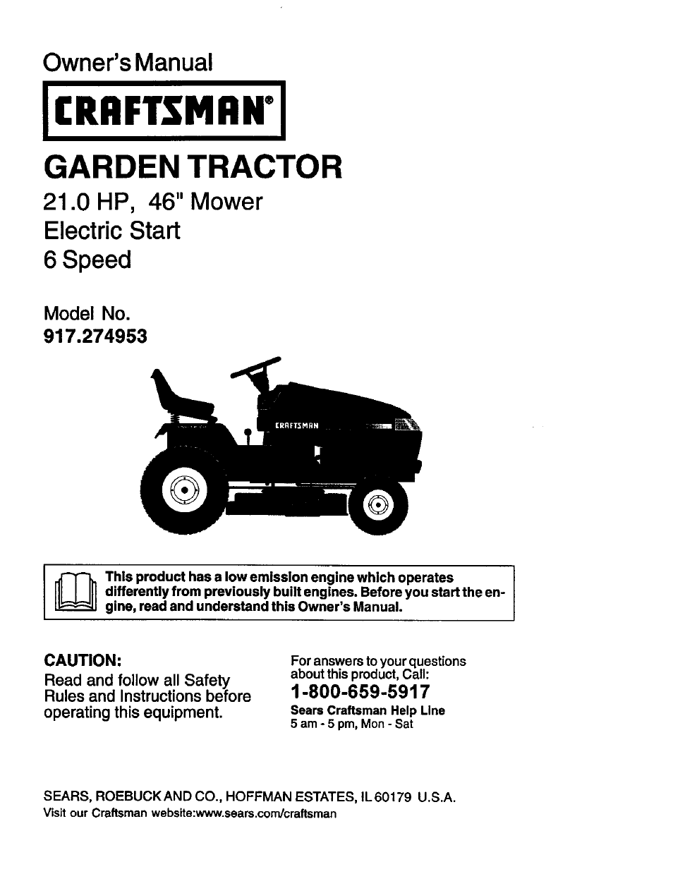 Craftsman 917.274953 User Manual | 60 pages