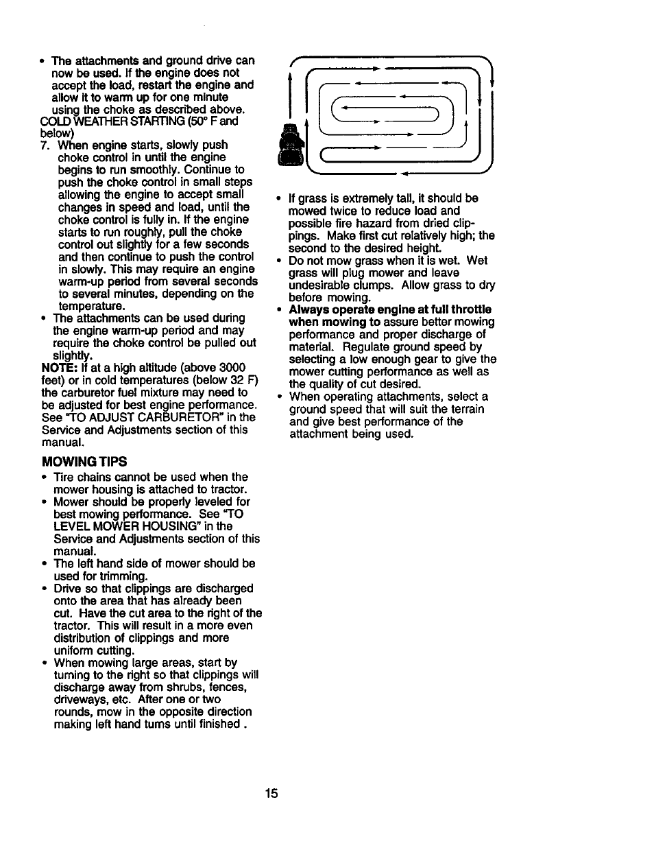 Mowing tips, L _ _ _ _ _ _ _ _ _ _ _ _ ) j c | Craftsman 917.274953 User Manual | Page 15 / 60