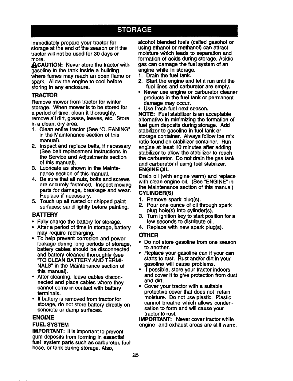 Storage | Craftsman 917.274953 User Manual | Page 28 / 60