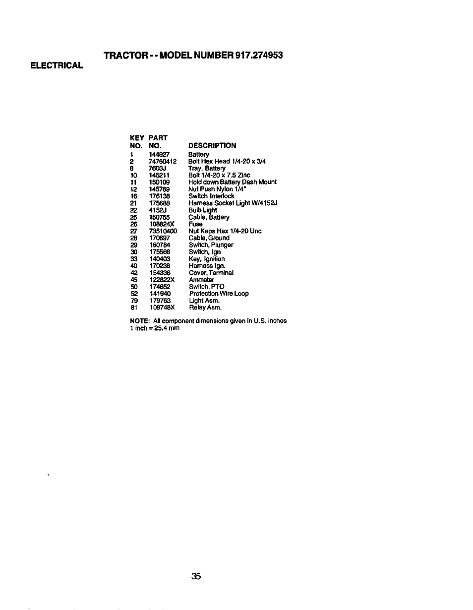 Electrical | Craftsman 917.274953 User Manual | Page 35 / 60