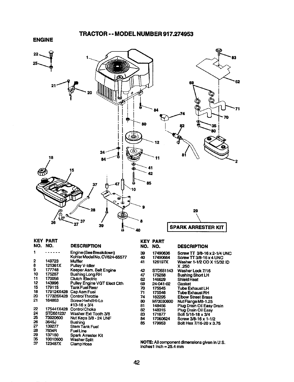 Engine | Craftsman 917.274953 User Manual | Page 42 / 60