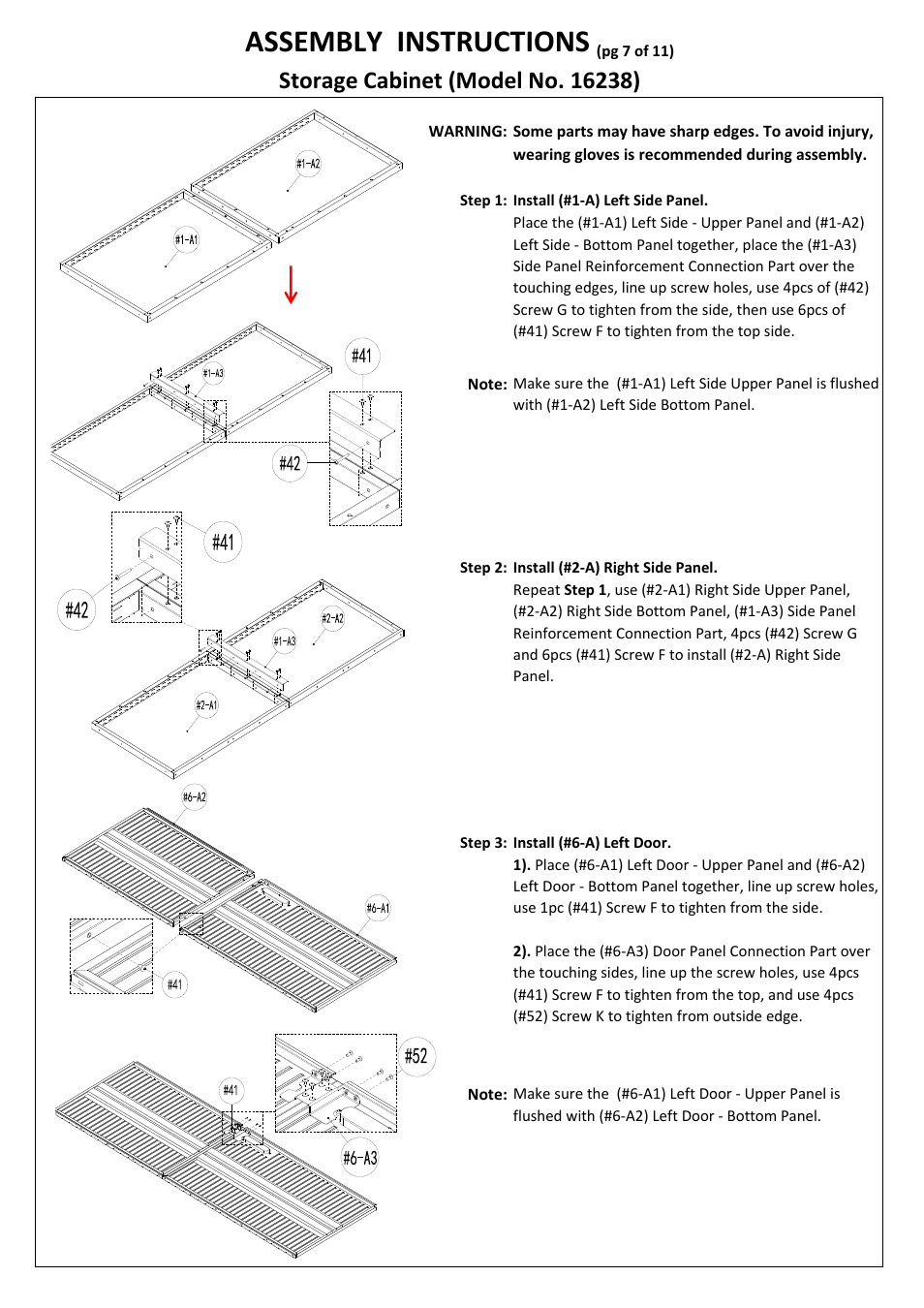 Assembly instructions | Seville Classics UHD16238B User Manual | Page 8 / 13