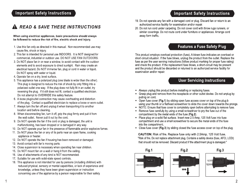 10127 1&2 us e12 hr | Seville Classics EHF10127 User Manual | Page 2 / 7