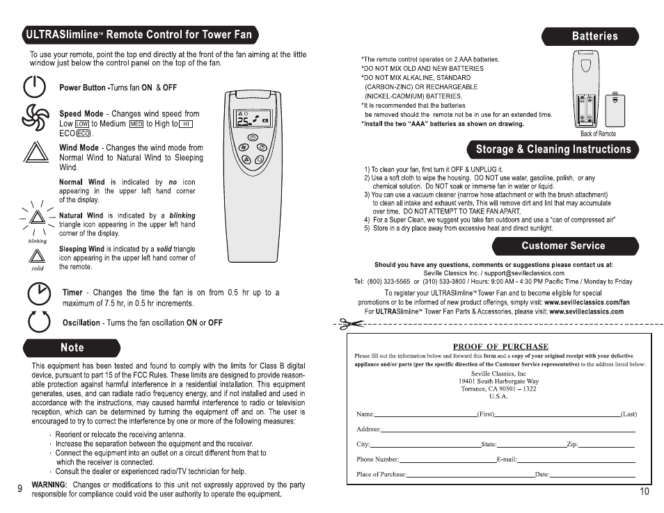 10127 9_10 us e12 hr | Seville Classics EHF10127 User Manual | Page 6 / 7