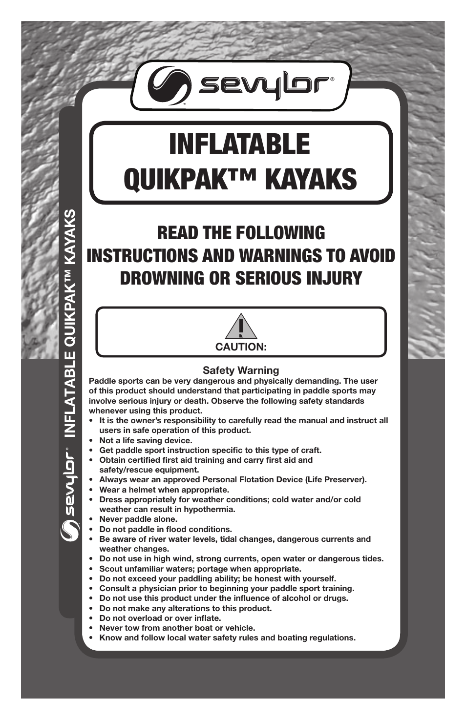 Sevylor QuikPak K5 Kayak User Manual | 24 pages